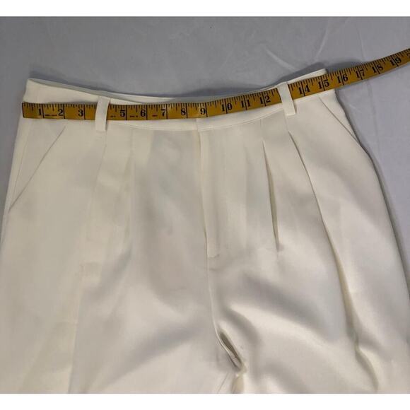 New With Tags Cinq A Sept Elisabeth Crepe Pleated Lined Trousers 6 Ivory - Picture 9 of 12